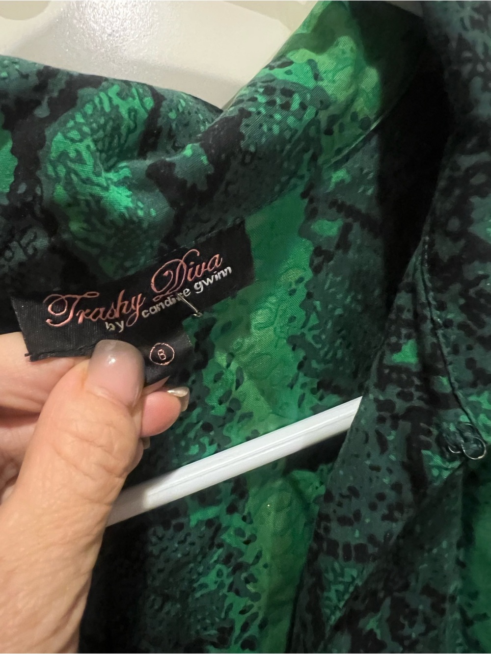 Trashy Diva Green and Black Snake Printed Dress